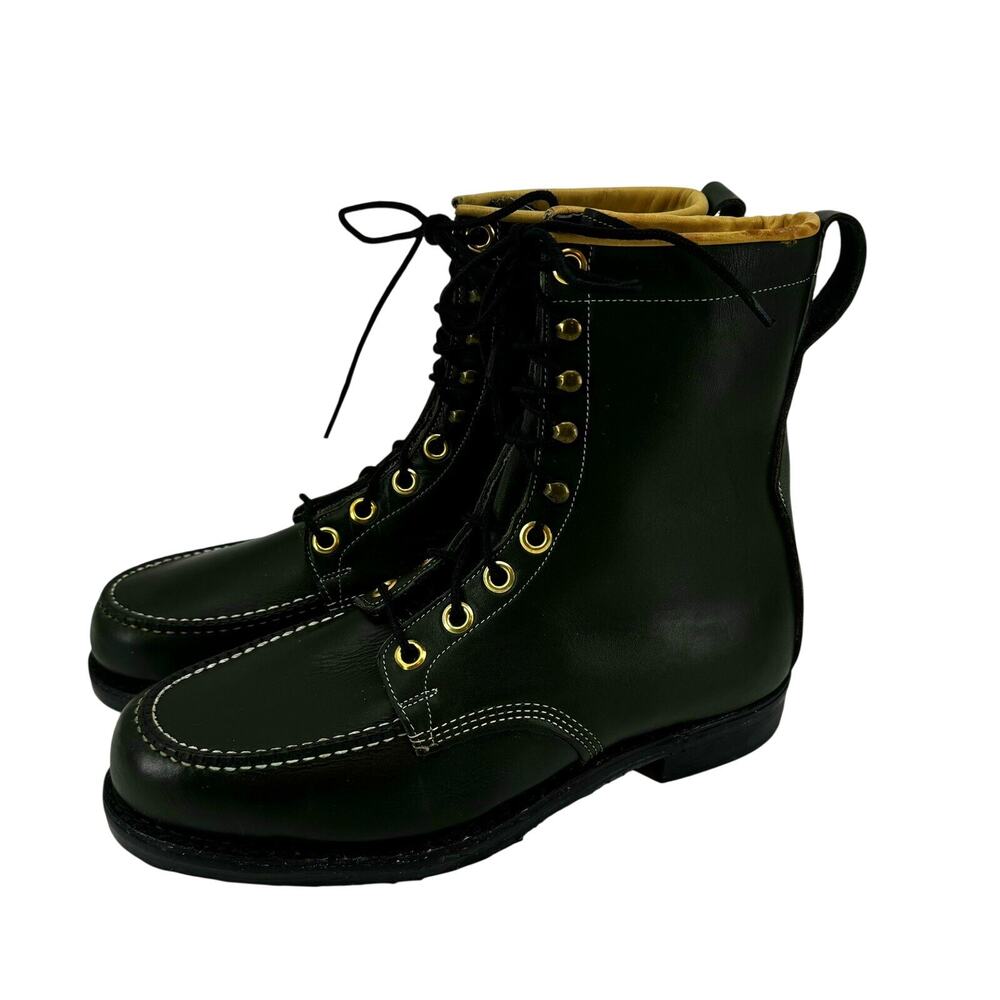 Hypalon Boots Steel Toe Green Leather Insulated Size 9.5 Lace Up - Picture 4 of 16
